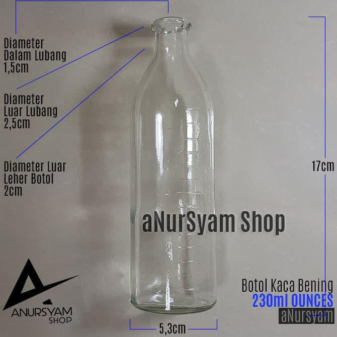 BOTOL KACA 250ML BENING / BOTOL 250ML KACA BENING / BOTOL BELING 250ML