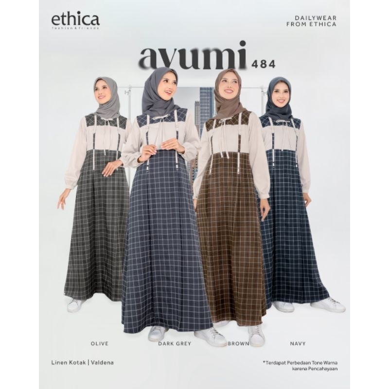 BAJU GAMIS TERBARU ETHICA AYUMI 484 ORI/ GAMIS DEWASA MOTIF KOTAK BY ETHICA ORI/ GAMIS MODEL TERBARU