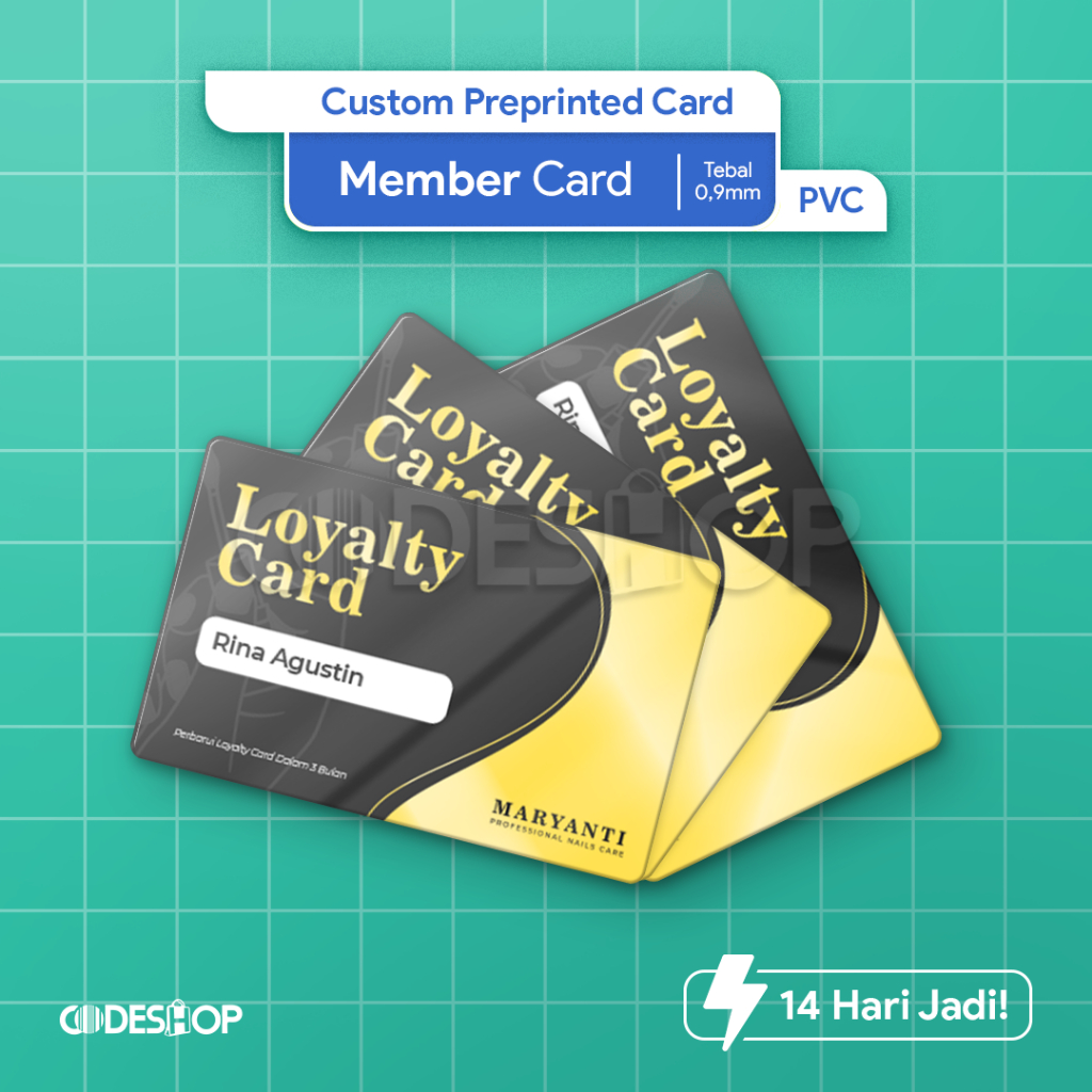 

Cetak Custom Preprinted PVC Card Member Card Tebal 0,9mm