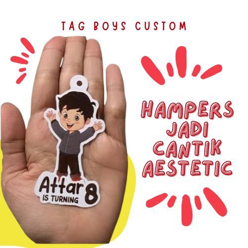 

(20pcs) Tag BOY Tag Hampers Ulang Tahun Anak Gantungan Custom Cutting DIE cut