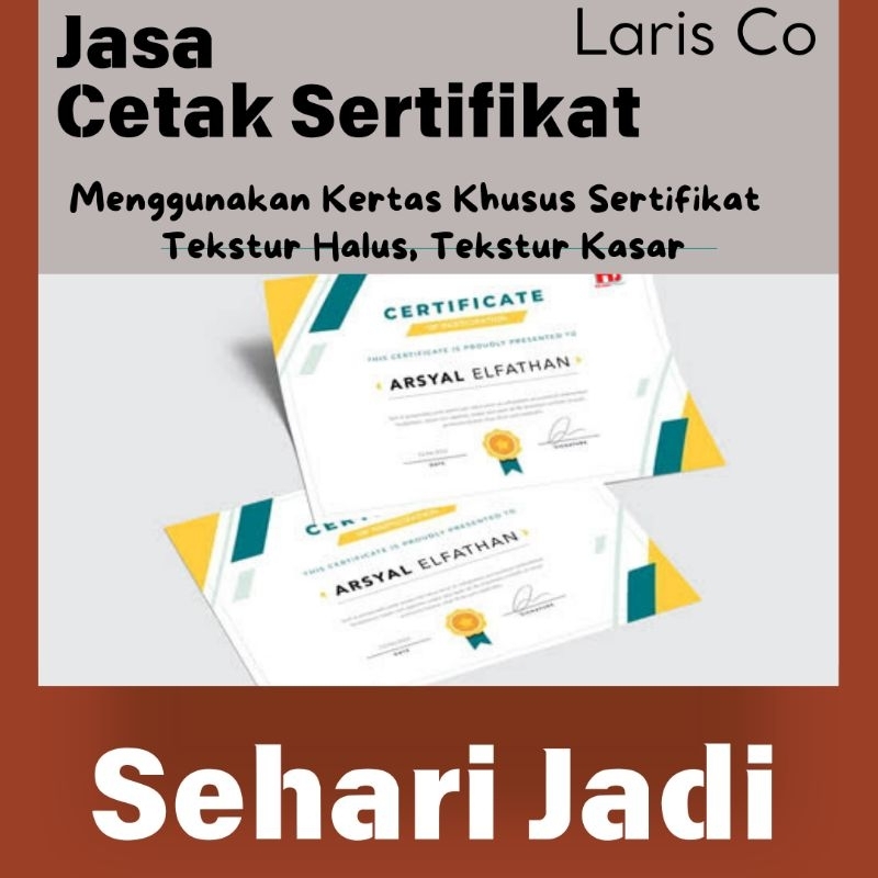 

Jasa Cetak Piagam bahan khusus sehari jadi