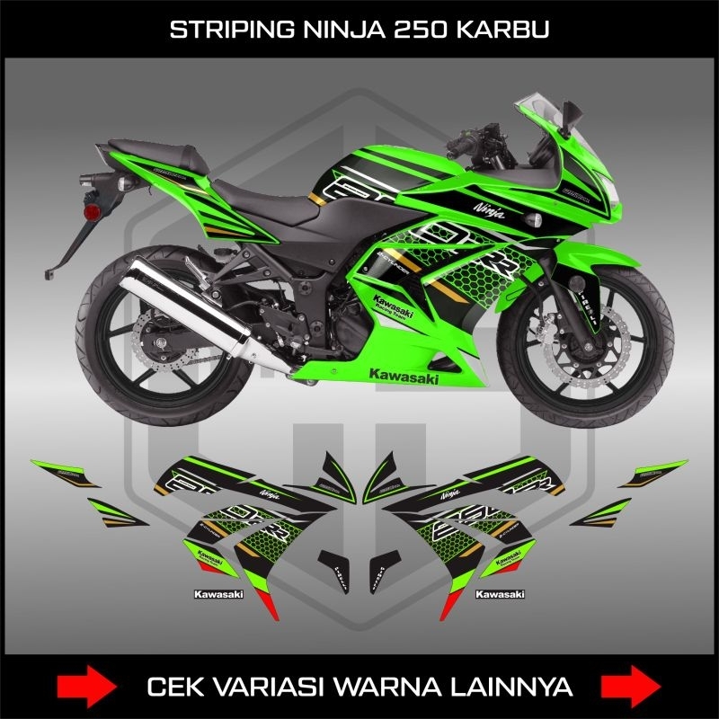Striping Kawasaki Ninja 250 Karbu Livery Krt 250rr / Stiker Lis Body Motor Ninja Karbu / Ninja 4 Tak