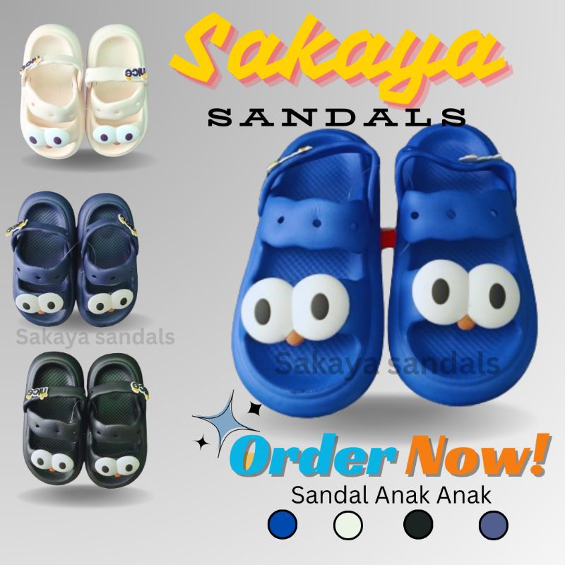 New Sendal Baim Karet  Slip on Sandal Gunung Anak Anak Unisex Cowok Cewek Usia 3-7 Tahun Size 24-35 