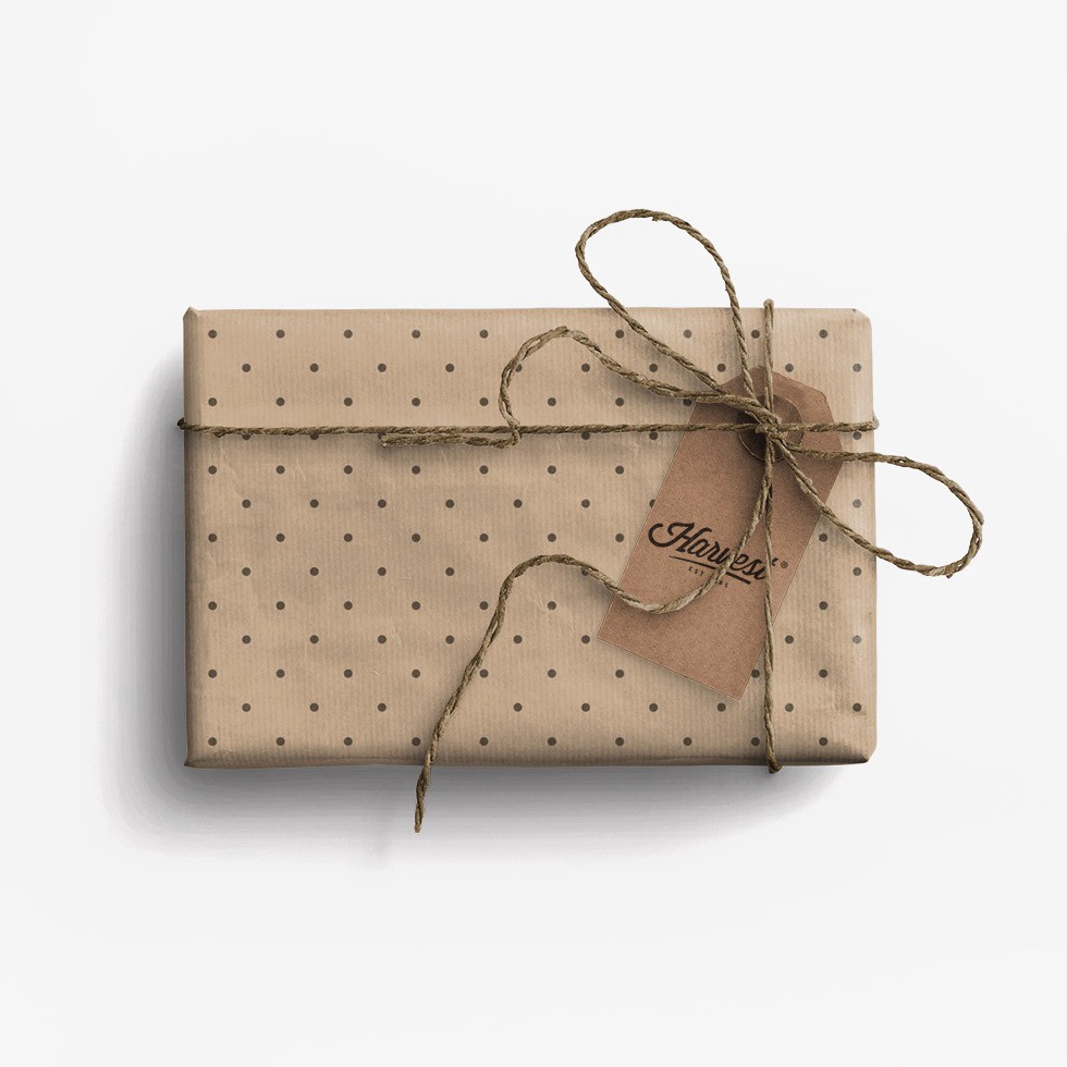 

TERLARISSS Paket Kertas Kado Tag Harvest EcoFriendly Gift Set Polkadot