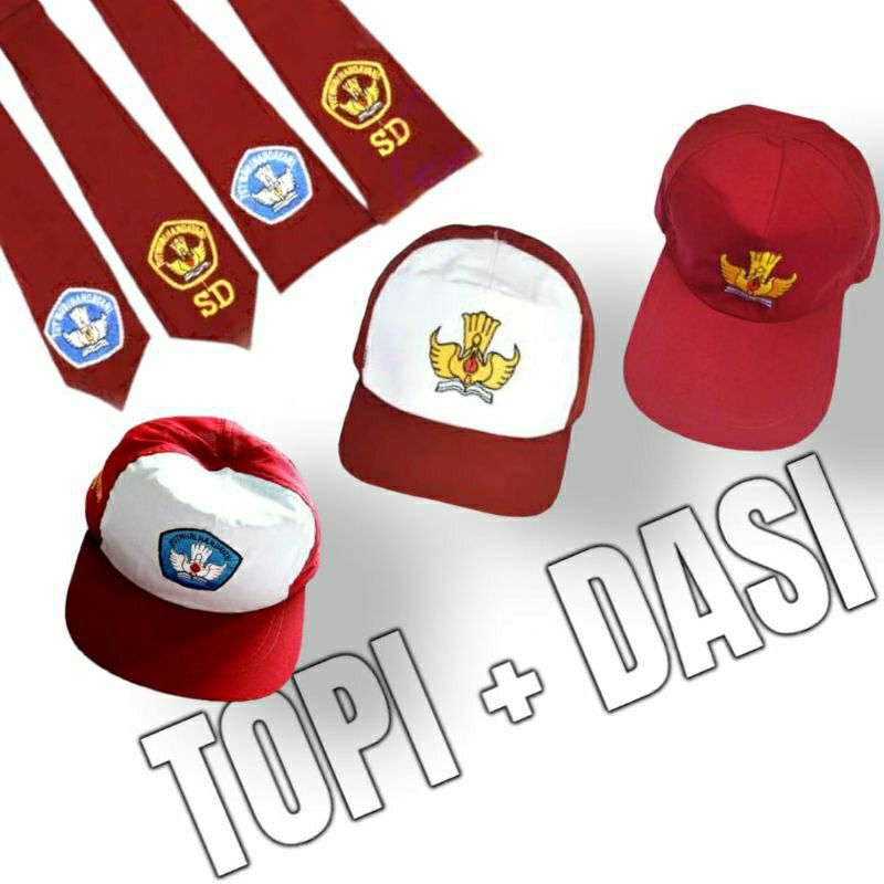 Topi anak SD laki laki perempuan/Dasi anak sd/topi sekolah/dasi sekolah