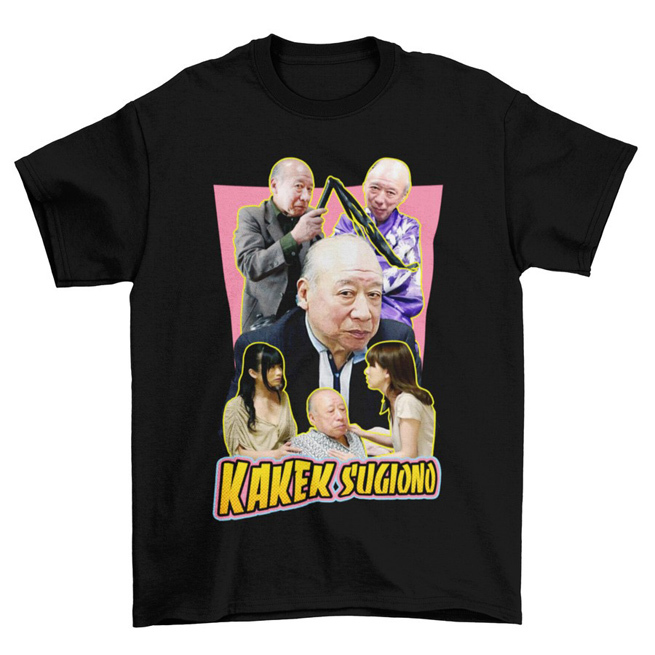 Kaos Kakek Sugiono Tshirt Bahan 100% Cotton Black | Tangan Pendek & Tangan Panjang | Shortsleeve & L