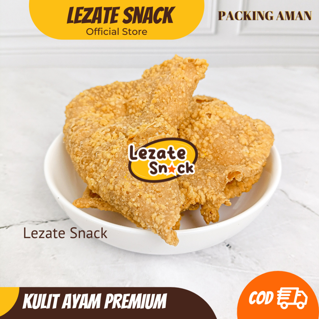 

Kulit Ayam Crispy Premium 100GR Murah Gurih Renyah / Kulit Krispi Ayam Daun Jeruk Orginal Piu Piu Lezate Snack