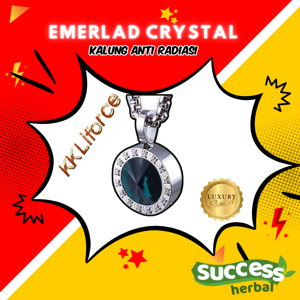 KK LIFORCE EMERALD CRYSTAL Kalung Energi Untuk Kesehatan KK Liforce KK Lifeforce Wanita Pria Bayi An
