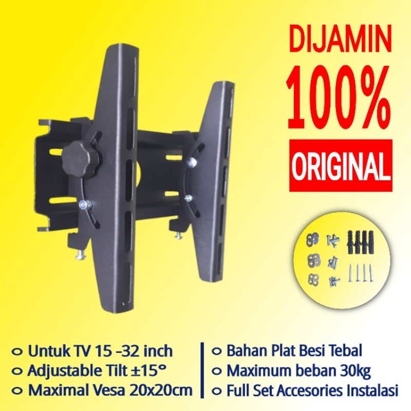 Breket TV Bracket TV 32 inch Braket tv LED 15-32 Inch Universal Adjustable Tilt