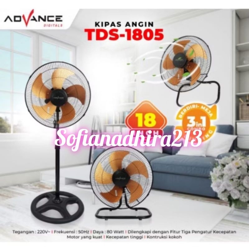 kipas angin tornado 3 in 1 18inch advance kipas tds 18 kipas tds18 kipas angin tds tornado advance