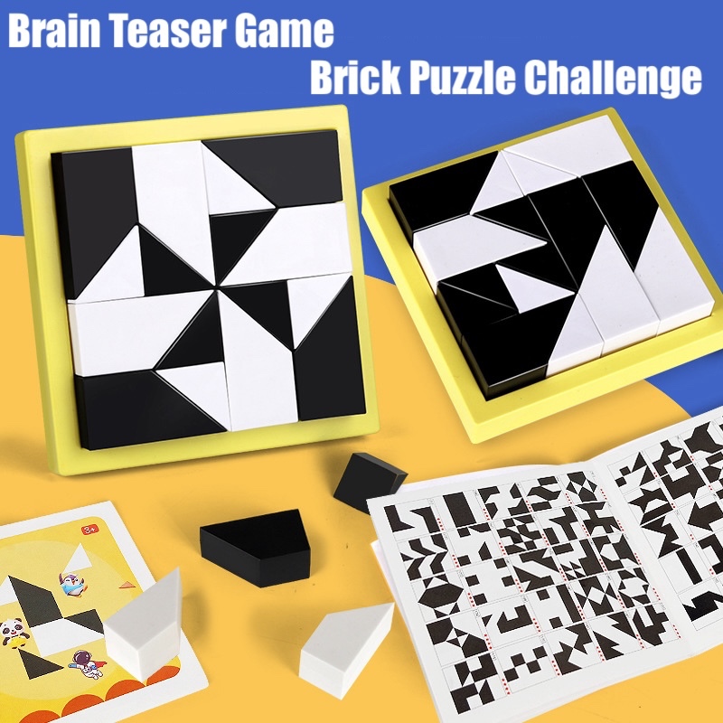 Mainan Edukasi 3D Brick Puzzle Board Geometri Pelatihan Penalaran Berpikir Logis