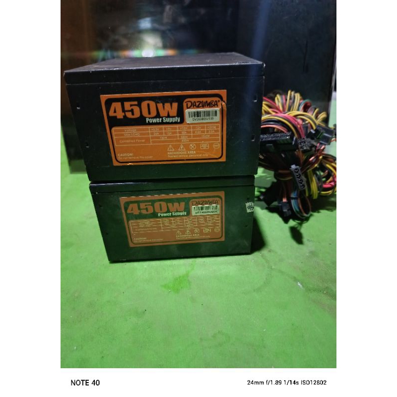 power supply pc dazumba 450 watt pin 24