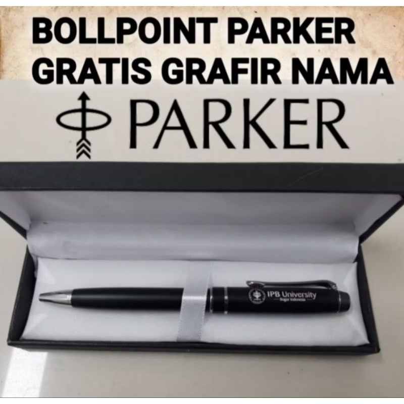 

Bulpoint Parker Doff Black Clip Stainless Gratis Box Exclusive + Grafir Nama/Logo