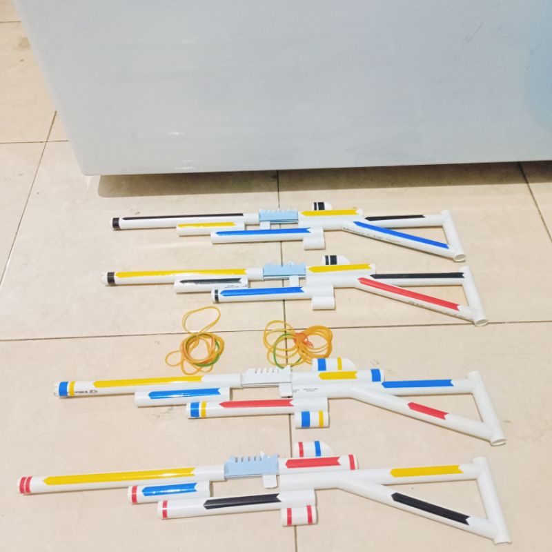 Mainan Tembakan Paralon / Mainan tembak PVC Peluru Karet Mudah di Gunakan Rubber Band Gun 5x tembak 