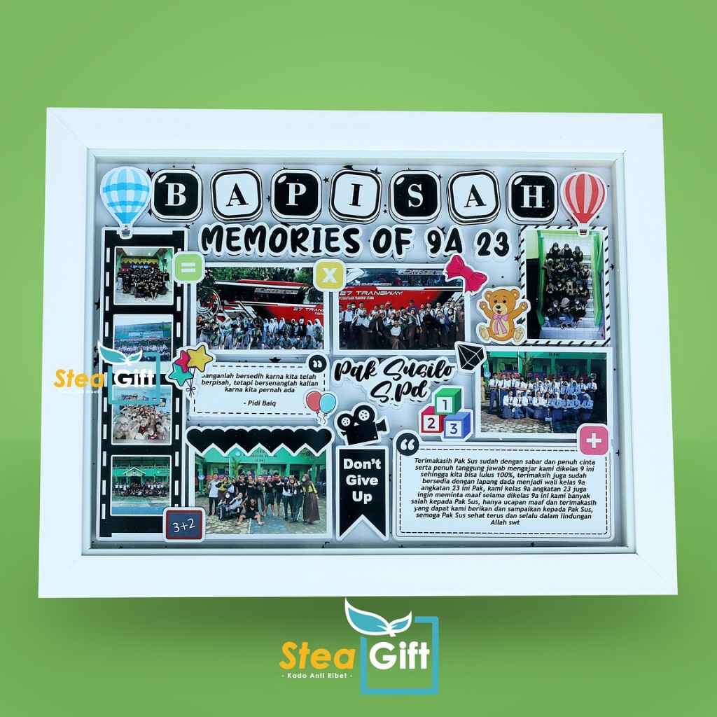 KADO UNIK FAREWELL KADO UNIK PERPISAHAN REKAN KERJA KADO SPECIAL PIGURA 3D ( BLACK THEME ) Pop Up Fr