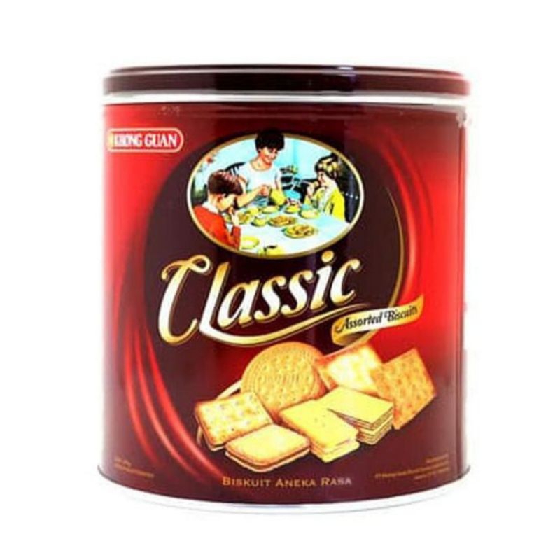 

Khong guan biskuit classic assorted tin 350gr kaleng bulat