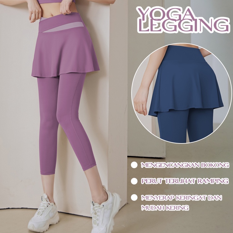 Sedang Viral  ANMO YOGA Celana Leging Legging Rok Yoga Olahraga Senam Training Import Sport Dewasa W