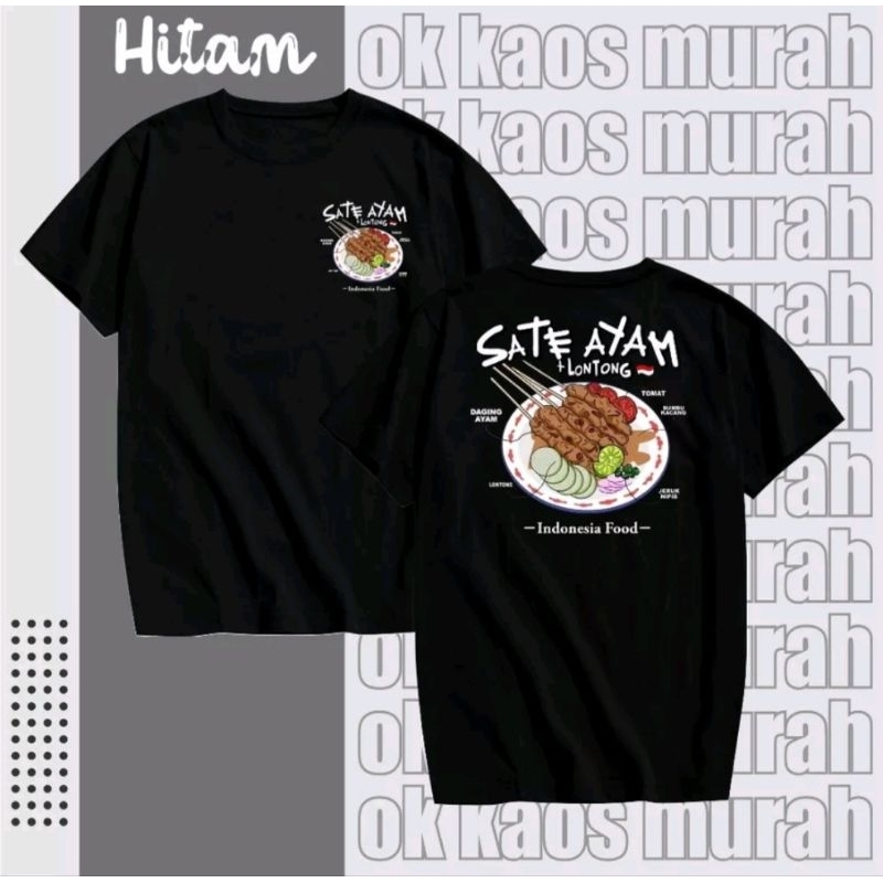 KAOS INDONESIA FOOD SATE AYAM