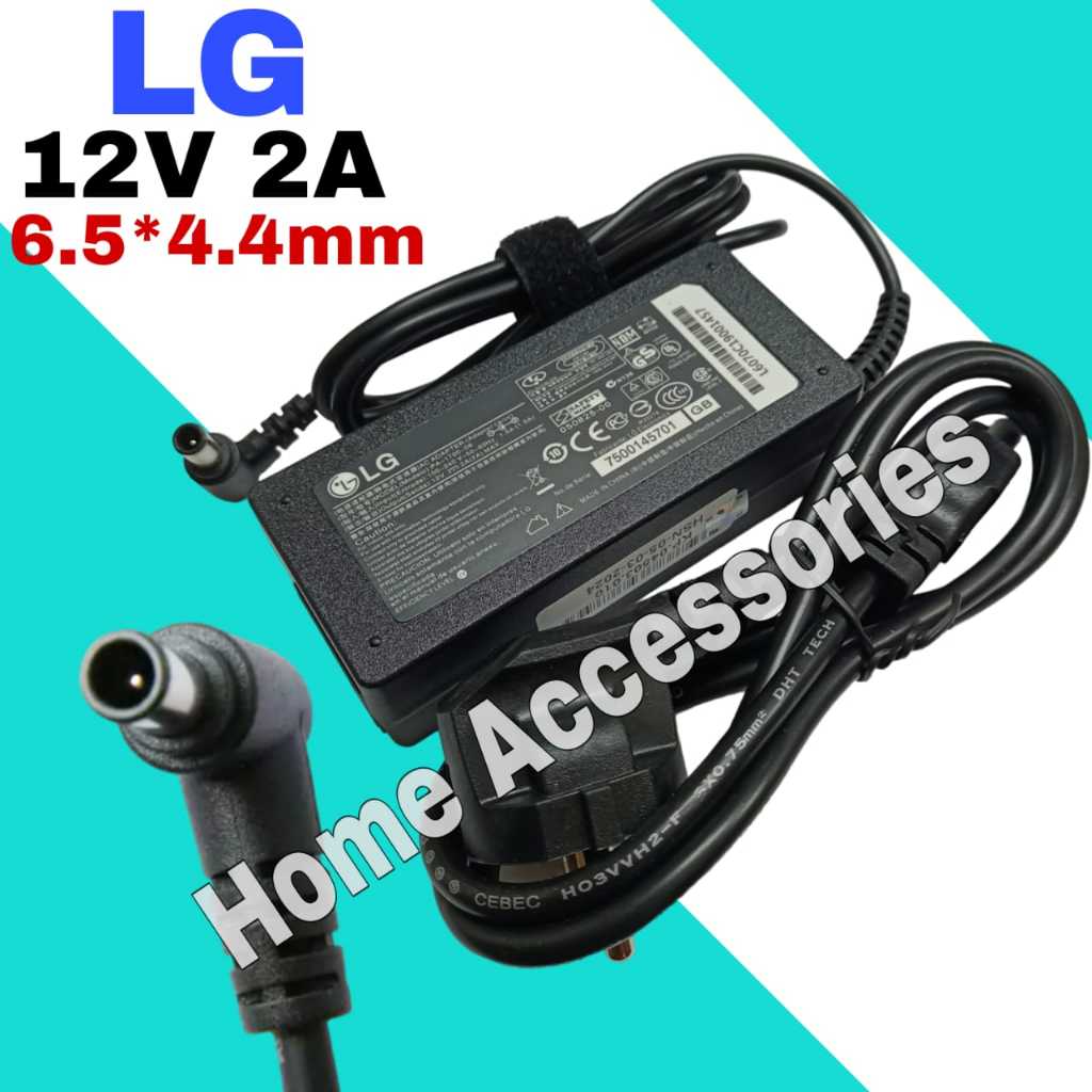 Adaptor Casan LG Monitor LED 12V 2A 24W Untuk W1943SV E1948SX W1943SE Gratis Kabel Power