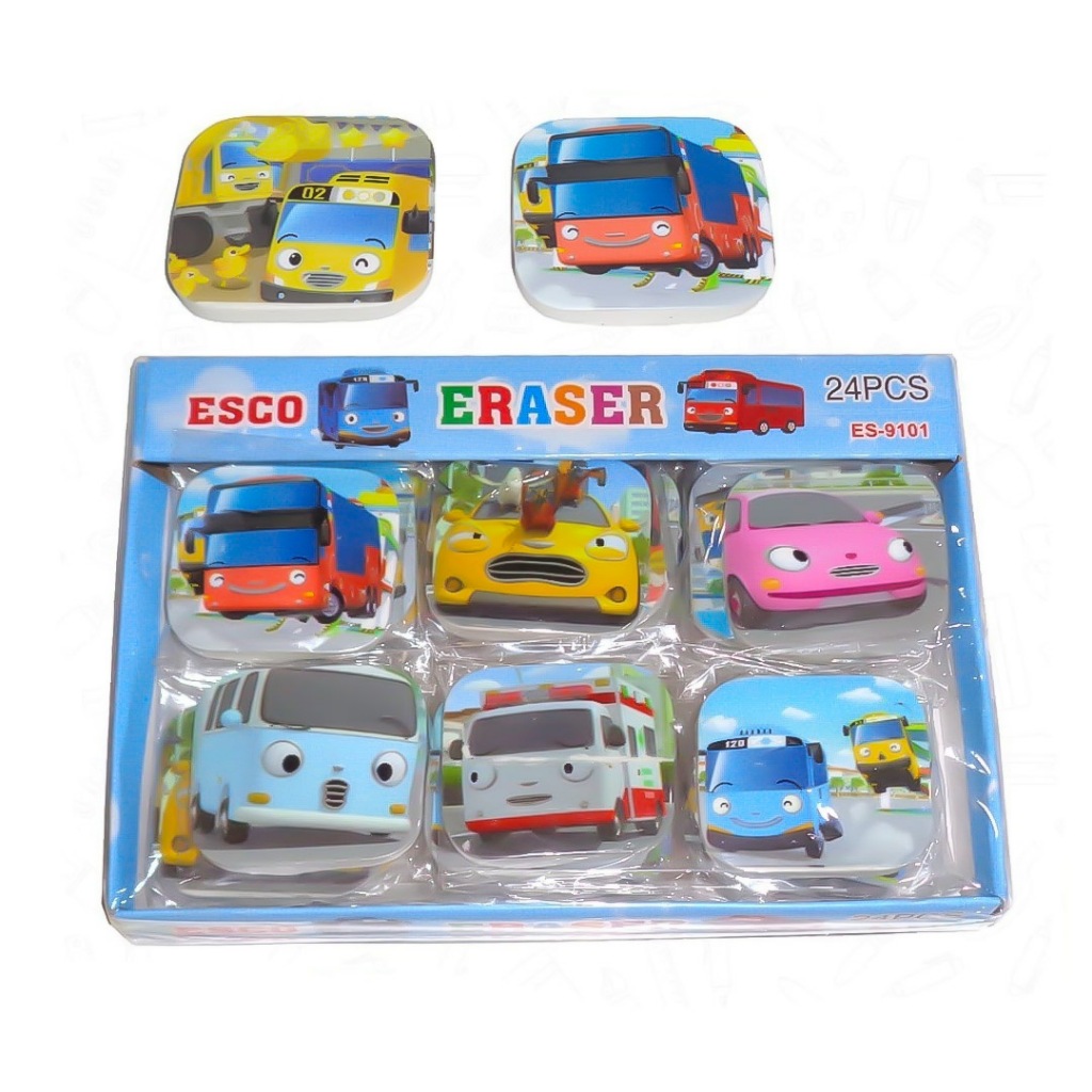 

1 BOX / 24 Pcs Eraser Karakter Tayo ES-9101
