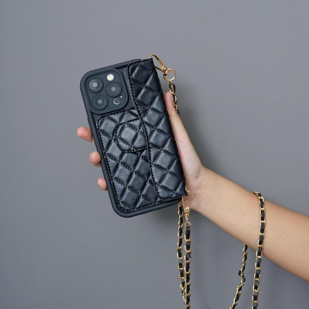 Softcase Dompet Silicon Pouch Elegant [Rantai Panjang] Terbaru 2024  For Vivo Y17s Y17 Y16 Y15S Y15 