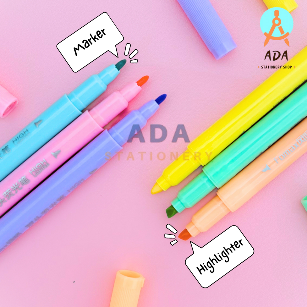 

(6PCS) HIGHLIGHTER PASTEL FOMAX FM-6010 / HIGHLIGHTER PEN/ STABILO WARNA PASTEL/ STABILO 2 SISI