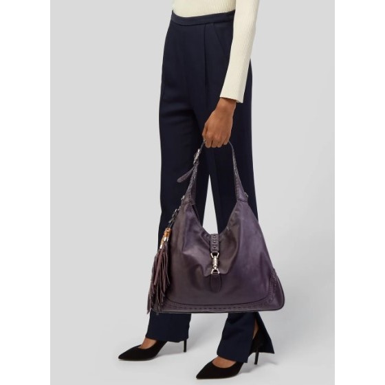 Gucci New Jackie Authentic Leather Fringes Bamboo Shoulder Bag - Preloved