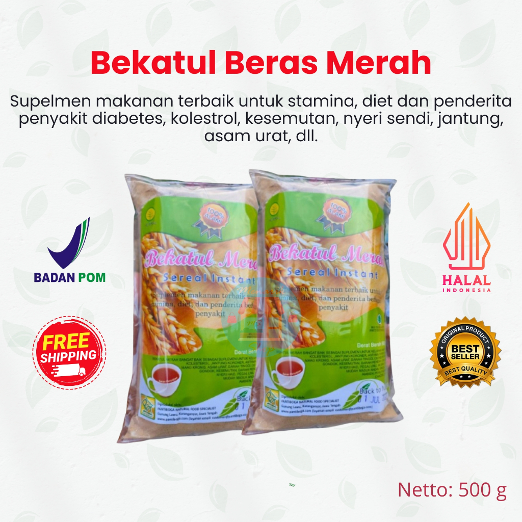

Bekatul Merah Sereal Instant isi 500gr - Bekatul Beras Merah Original 100%