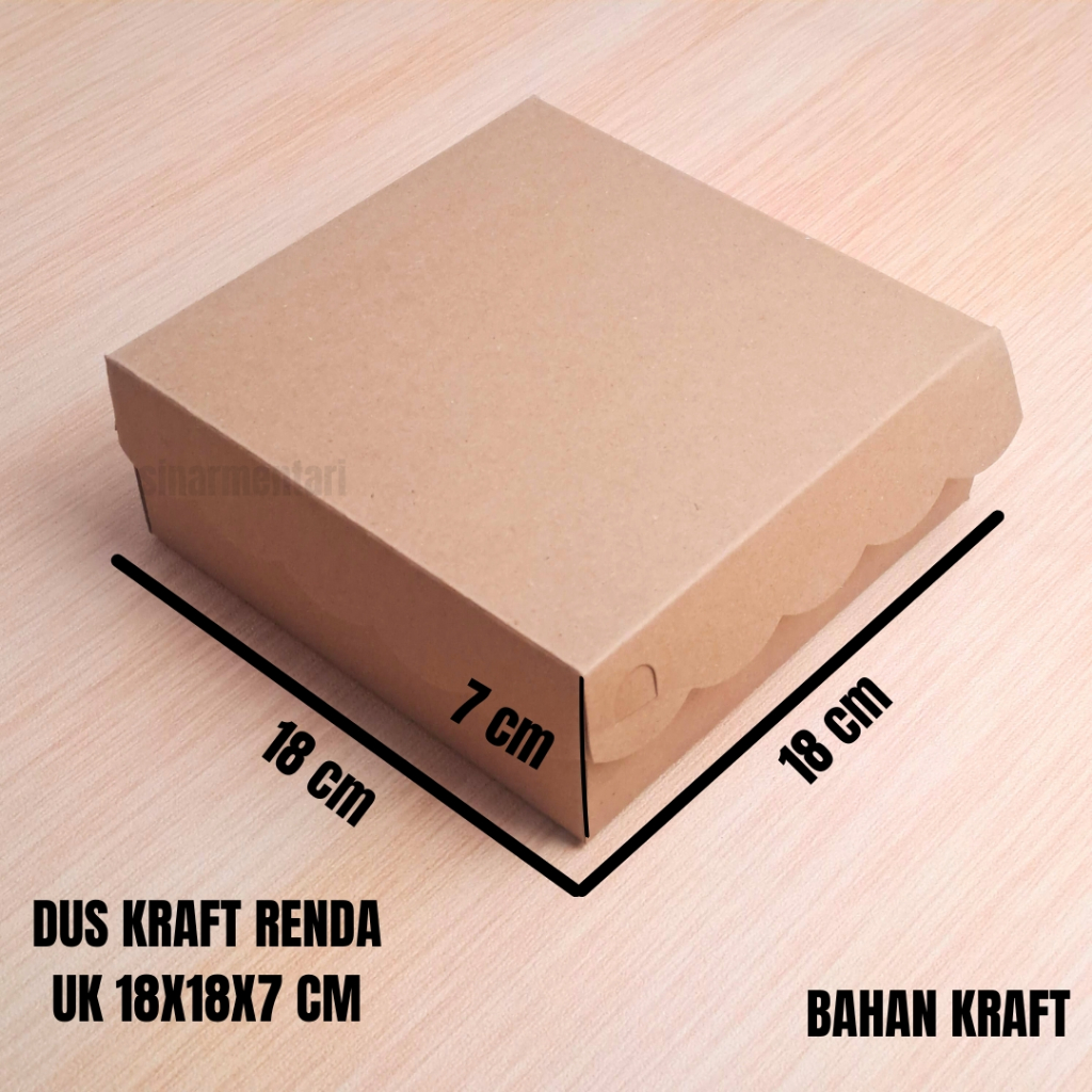 

Dus nasi KRAFT renda R8 ukuran 18x18x7 cm DELIMA / Box kotak nasi