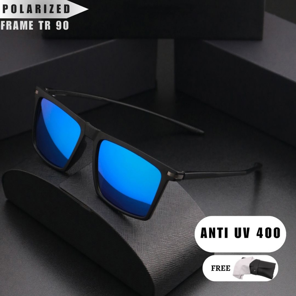【Free Dompet&Lap】COD-【1810】Kacamata Hitam Polarized Pria ,Frame TR90 Fashion Pria Wanita Kacamata An