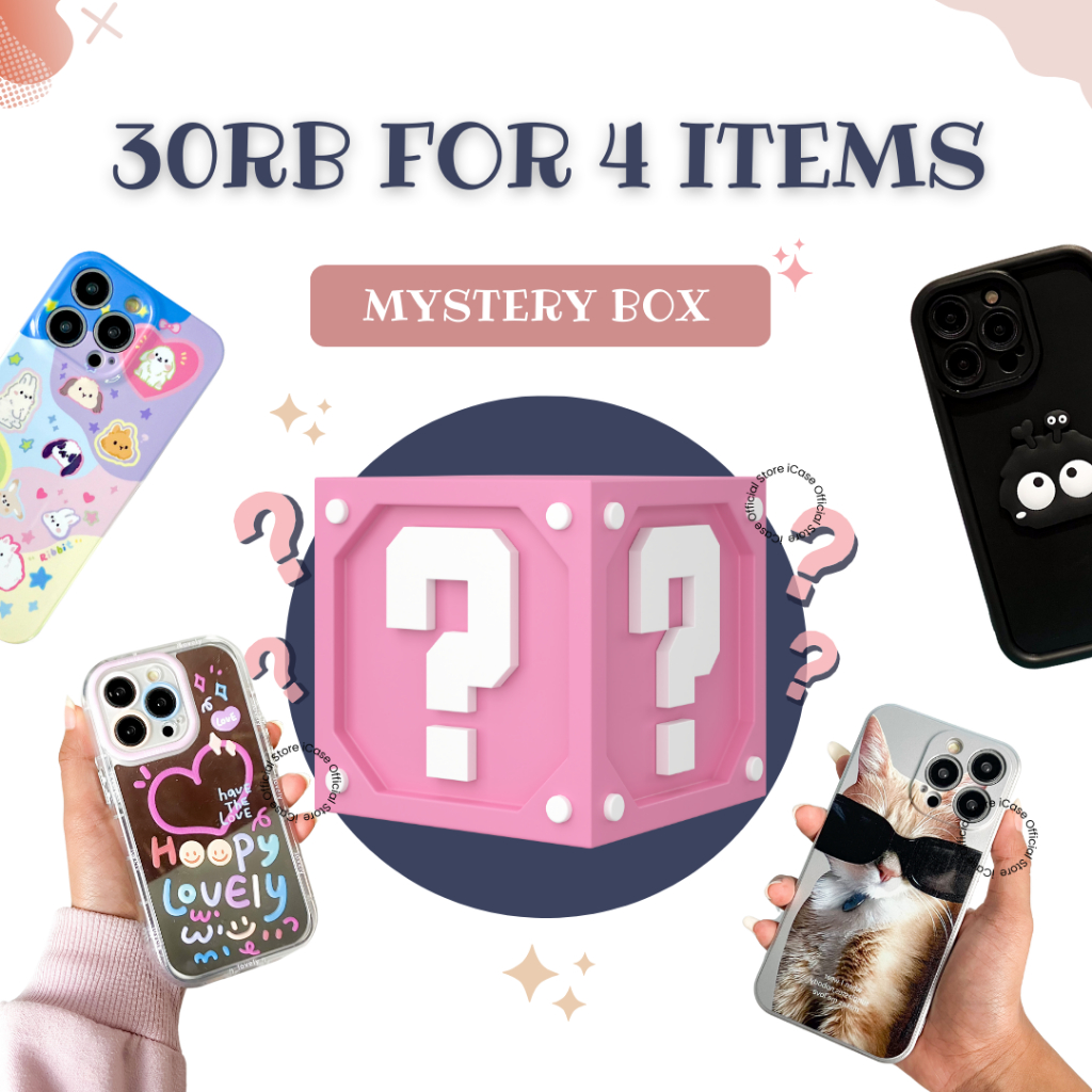 [PROMO BUY 1 FREE 3 CASE] PROMO Case iPhone Desain Random Promo 4Pcs Mystery Box Free Misteri iPhone