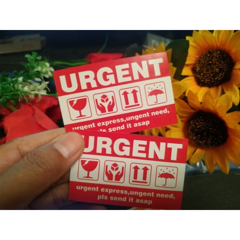 

Stiker fragile unboxing urgent 5x7,8cm isi 36pcs