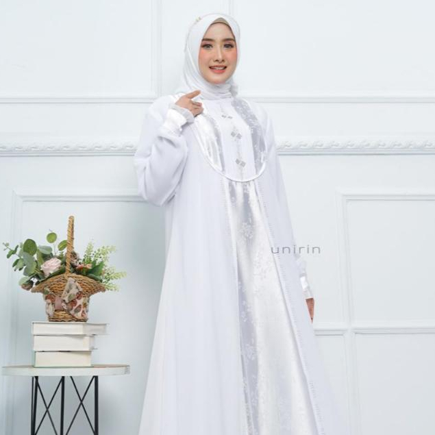 KINANTI DRESS PUTIH GAMIS MEWAH CERUTI BABY DOLL MIX JAGUAR SWAROVSKY