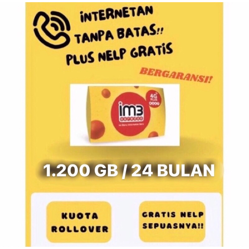 PALING MURAH PAKET KUOTA INDOSAT 1.200 GB 24 BULAN FULL KUOTA 24 JAM GARANSI