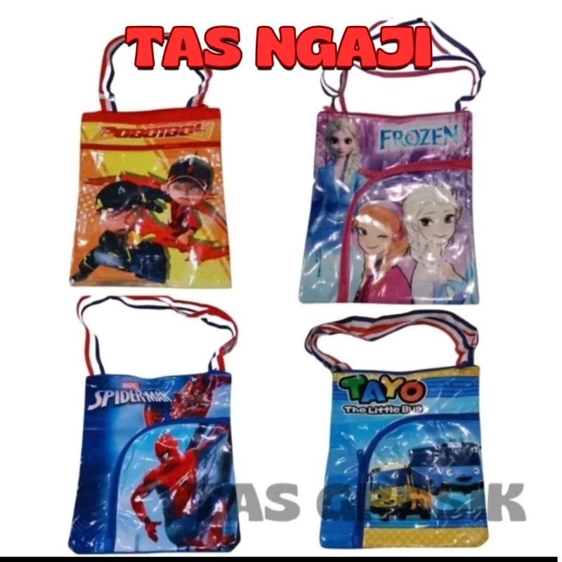 OBRAL.........TAS NGAJI COWOK/TAS SAMPING PRINTING KARAKTER/TAS BINGKISAN