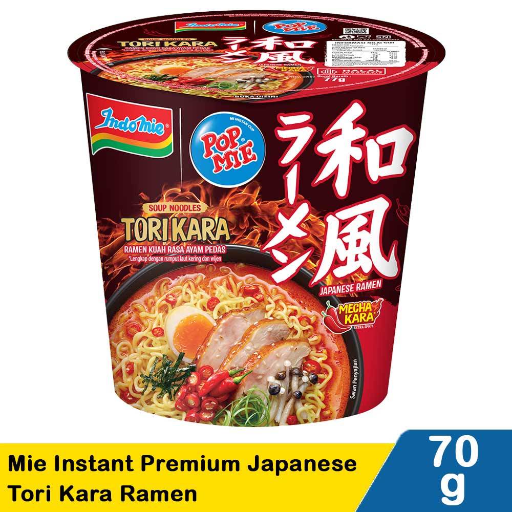 

Pop Mie Mi Instan Cup Kuah - varian Tori Kara Ramen / Tori Miso Ramen / Ayam (paper)