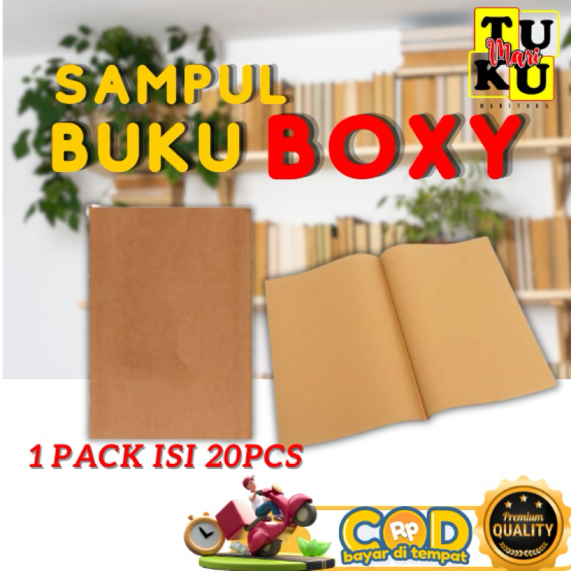 

sampul buku coklat polos ukuran besar atau boxy 1pack isi 20pcs