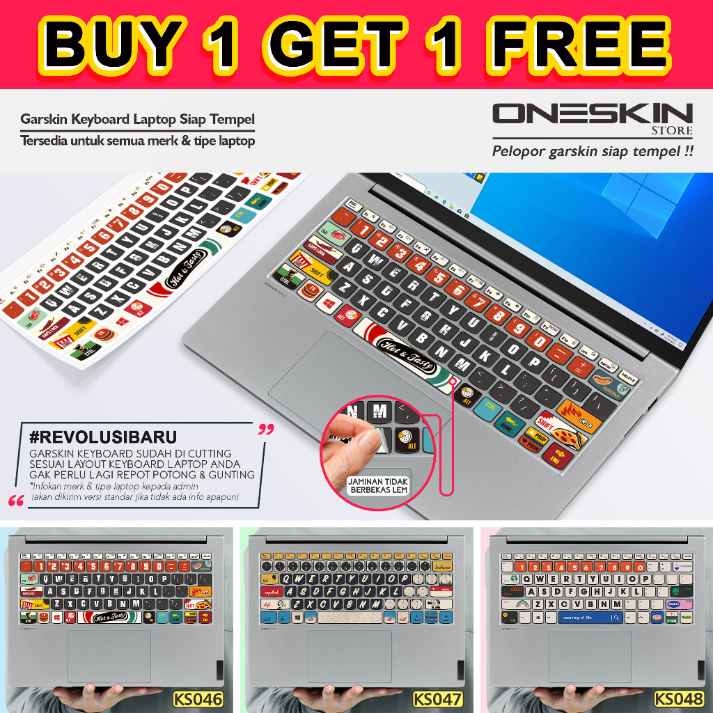 Garskin Stiker Sticker keyboard laptop Lenovo gambar custom katalog 46