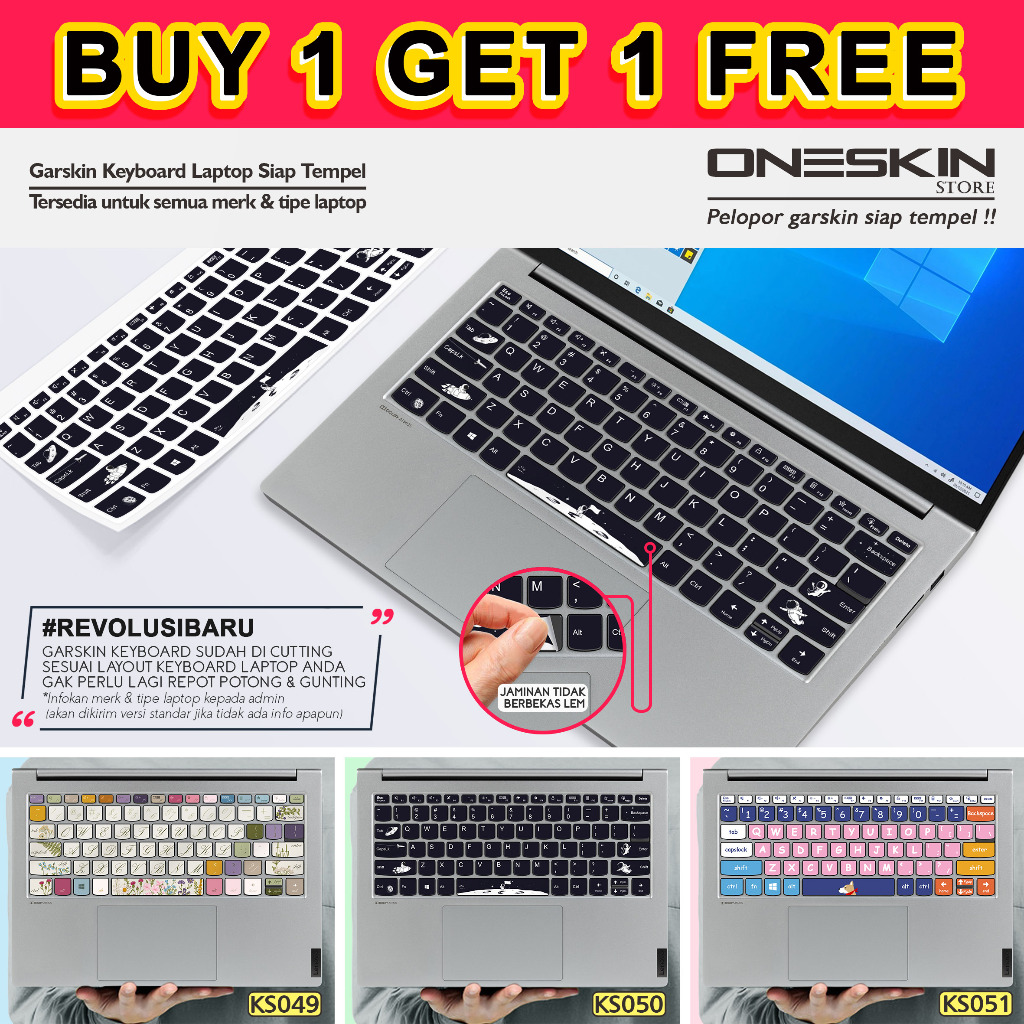 Garskin Stiker Sticker keyboard laptop Lenovo gambar custom katalog 50