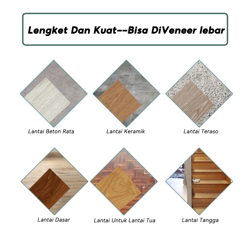 ECOSEN 1 BOX (36 Pcs) Floor Vinyl Lantai Stiker Lantai kayu parquet Dengan Lem Sticker Vinyl Lantai
