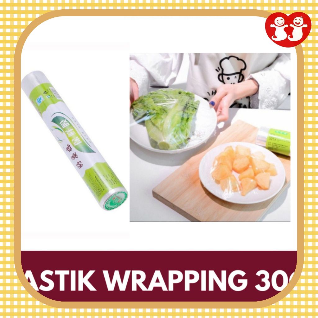 Plastik Wrapping Makanan 30cm Roll / Plastik Clingwrap Pembungkus Makanan dengan Kotak Pemotong / 10