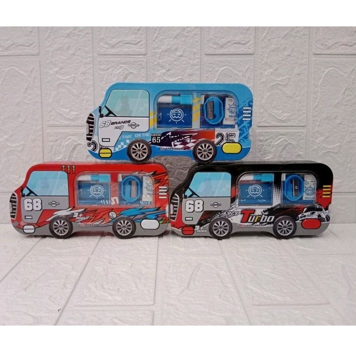 

Tempat Pensil Kaleng Bentuk Bus / Tempat Pensil Kaleng Set Bus