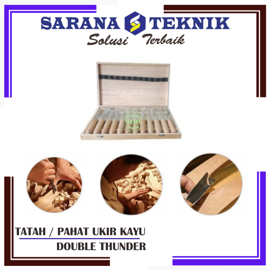 PAKET PAHAT KAYU SET 12 PCS GAGANG KAYU