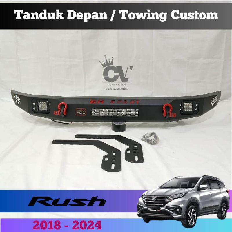 Towing  Depan Custom All New Rush GR Sport 2018 - 2025 Tanduk Pengaman Bumper