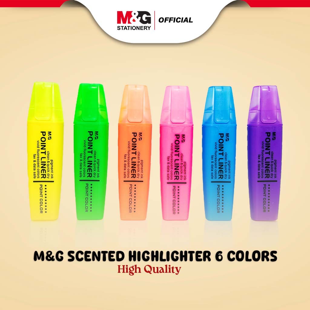 

M&G Scented Highlighter 6 colors Yellow/Blue/Green/Purple/Pink/Orange Chisel tip