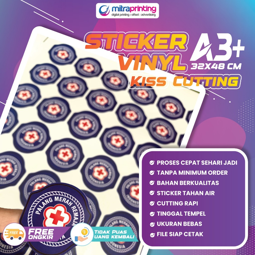 

Cetak Stiker Vinil A3+ Kiss Cutting / Stiker Label Kemasan / Stiker Label Produk Snack Makanan dan Minuman