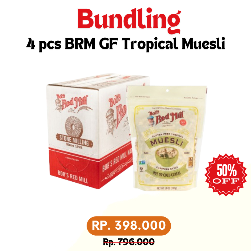 

Bundling 4 pcs Bob's Red Mill Gluten Free Tropical Muesli 396 gr