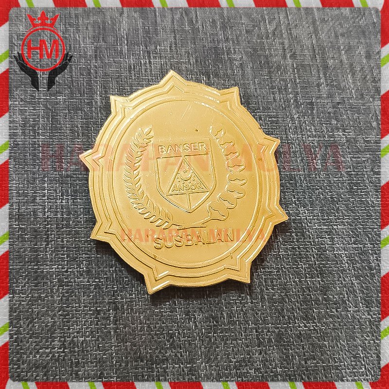 Bros Bahan Logam Kuningan Logo Banser - Pin Banser Susbalan - Harapan Mulya