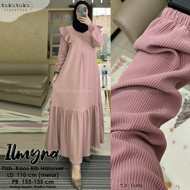 Ilmyra dress gamis rib hanover LD 110 XL