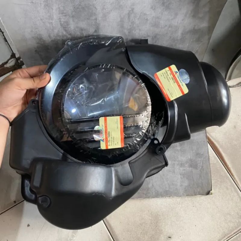 PAKET Cover Blok Tutup Kipas Bawah Mesin Magnet Danmotor Vespa Super Sprint Px Ps Exclusive Excel.